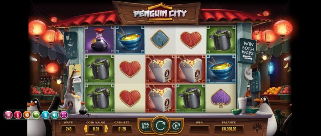 Vind på 243 forskellige måder i Yggdrasil's Penguin City